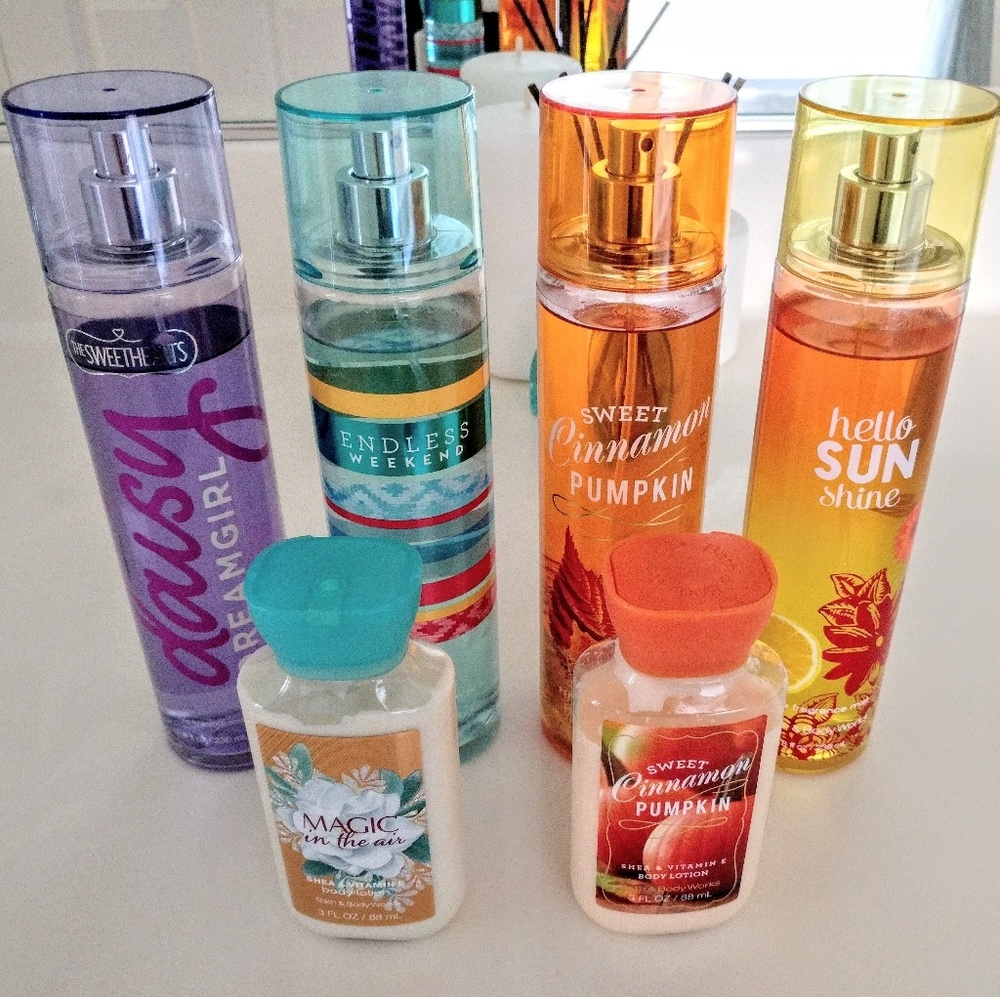 Bath & Body Works sprays and lotions